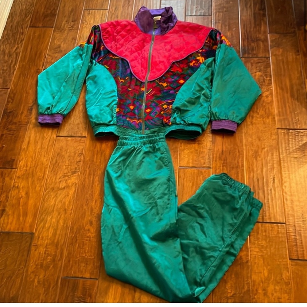 90s multi colored track suit size large